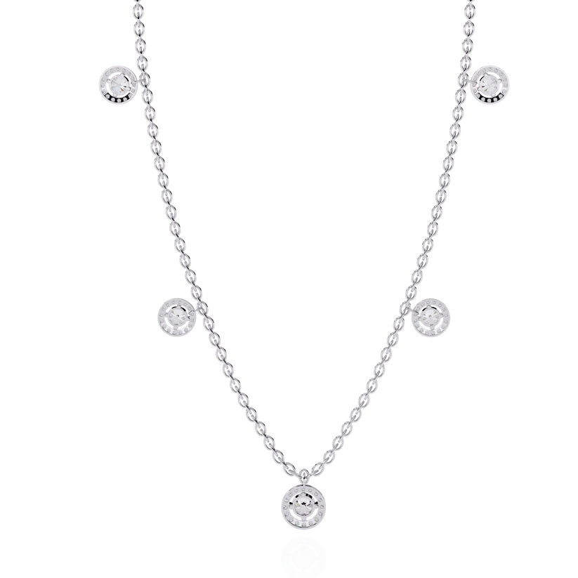 Celestial Halo Diamond Station Necklace