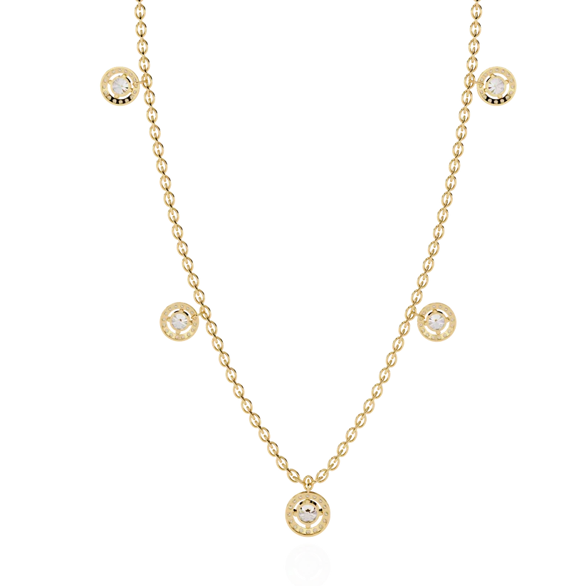Celestial Halo Diamond Station Necklace