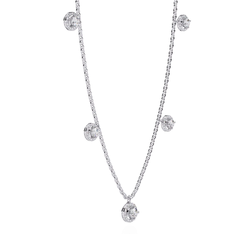 Celestial Halo Diamond Station Necklace