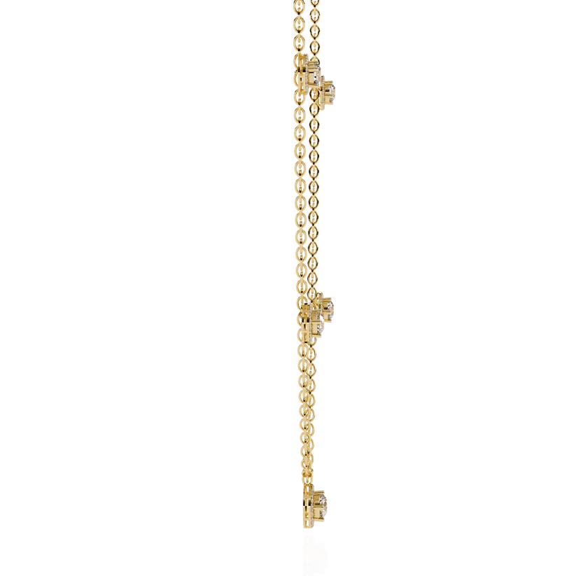 Celestial Halo Diamond Station Necklace