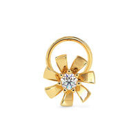 Golden Bloom Diamond Nose Pin