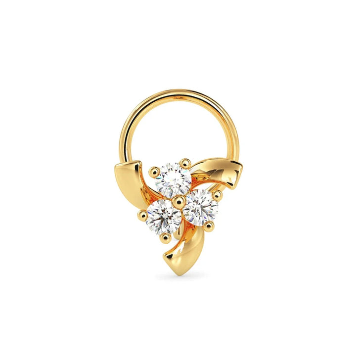 Trinity Floral Diamond Nose Pin