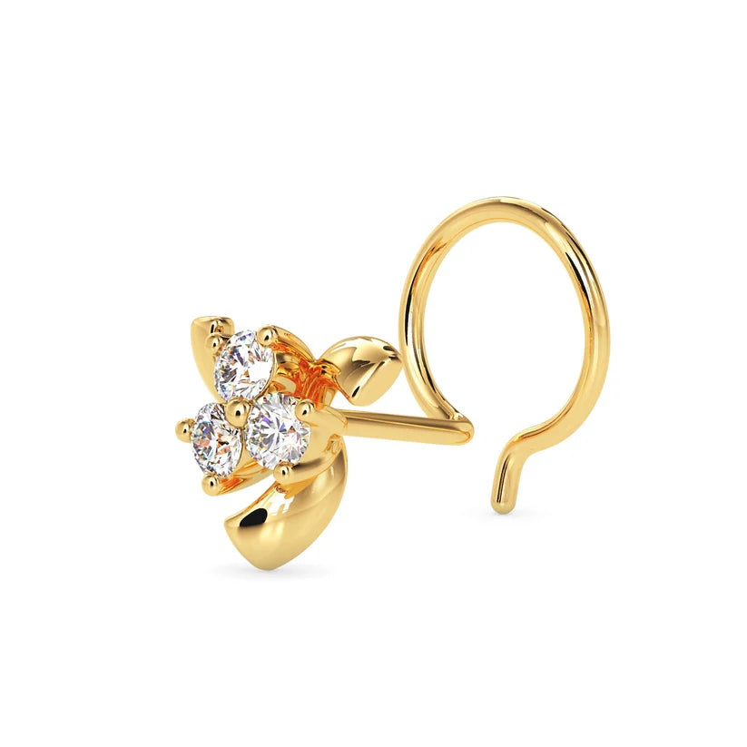Trinity Floral Diamond Nose Pin