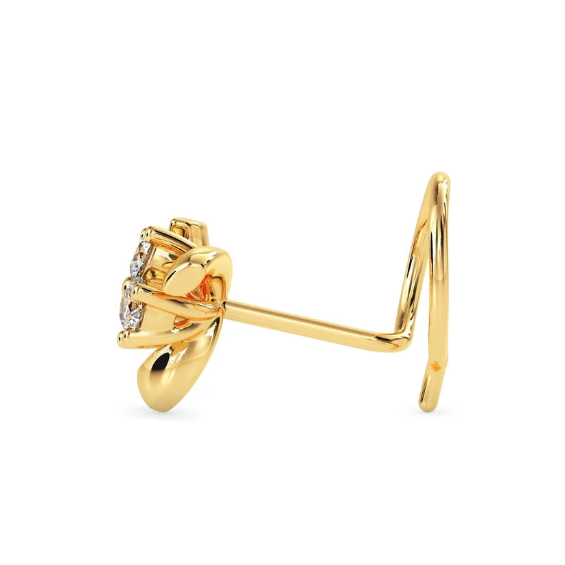 Trinity Floral Diamond Nose Pin