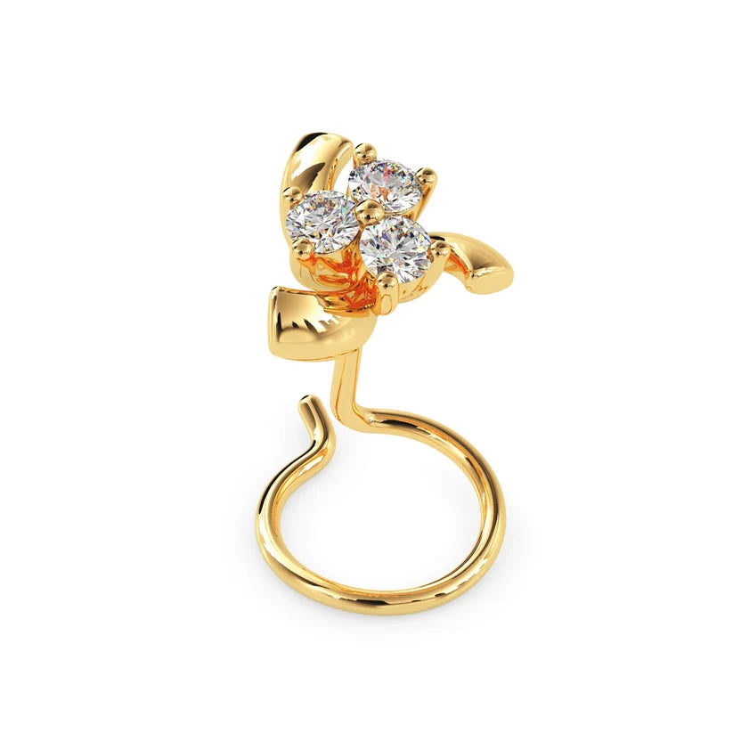 Trinity Floral Diamond Nose Pin