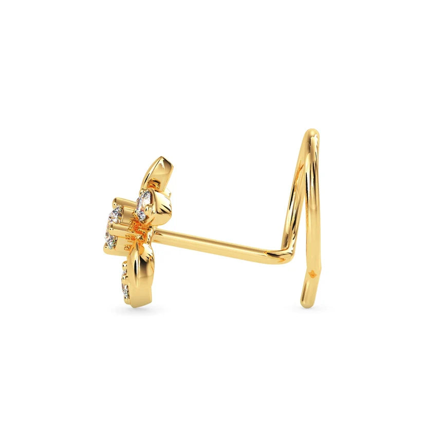 Floral Harmony Diamond Nose Pin