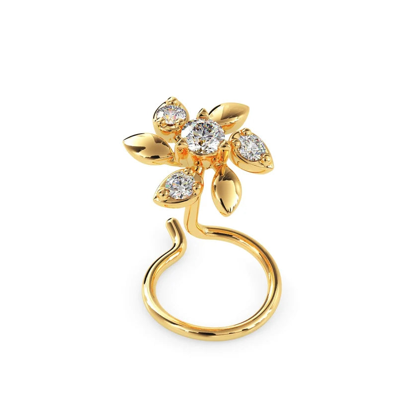 Floral Harmony Diamond Nose Pin