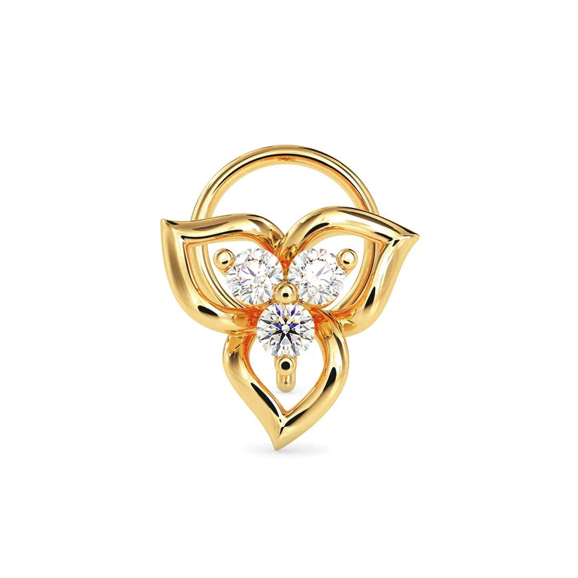 Trinity Bloom Diamond Nose Pin