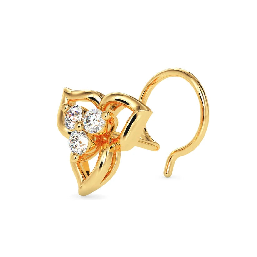Trinity Bloom Diamond Nose Pin