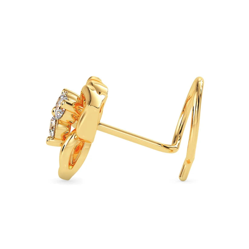 Trinity Bloom Diamond Nose Pin