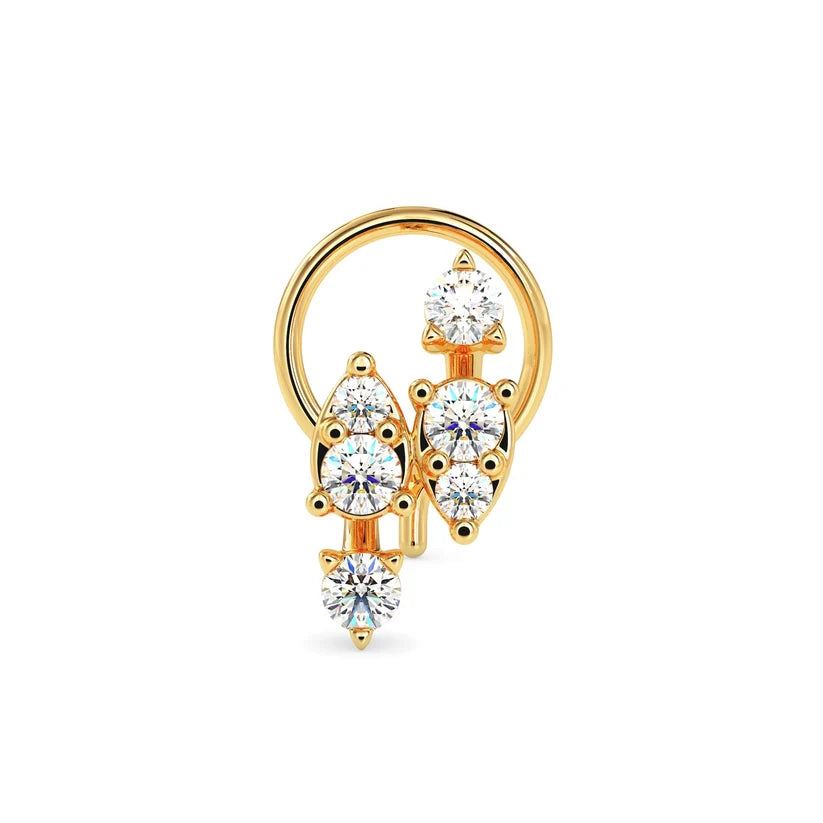 Floral Cluster Diamond Nose Pin