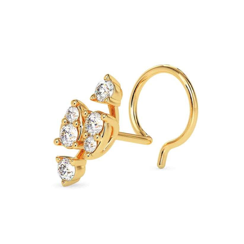 Floral Cluster Diamond Nose Pin