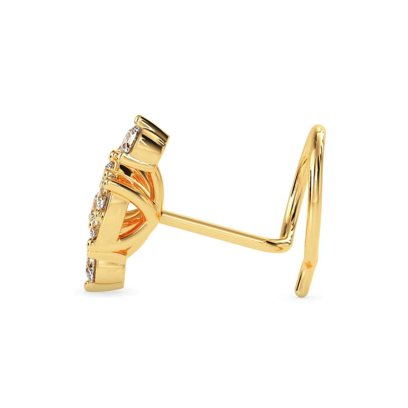 Floral Cluster Diamond Nose Pin