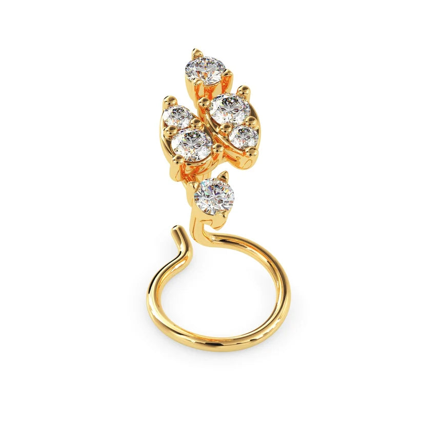 Floral Cluster Diamond Nose Pin