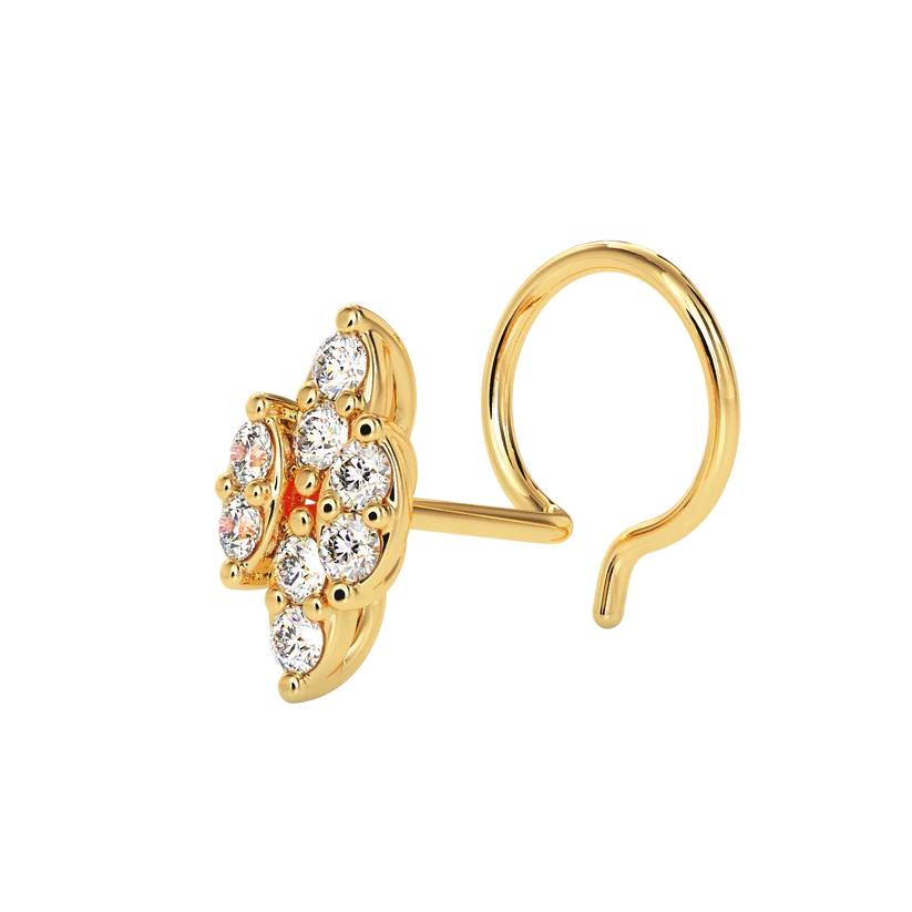 Celestial Floral Diamond Nose Pin