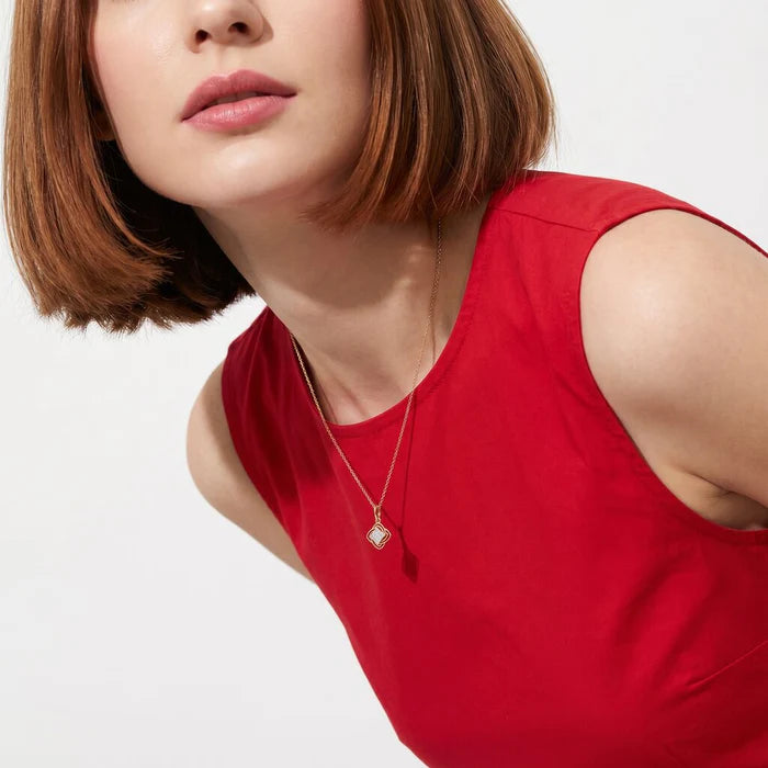 Celtic Love Knot Diamond Pendant Necklace in 10K / 14K / 18K Two-Tone Gold