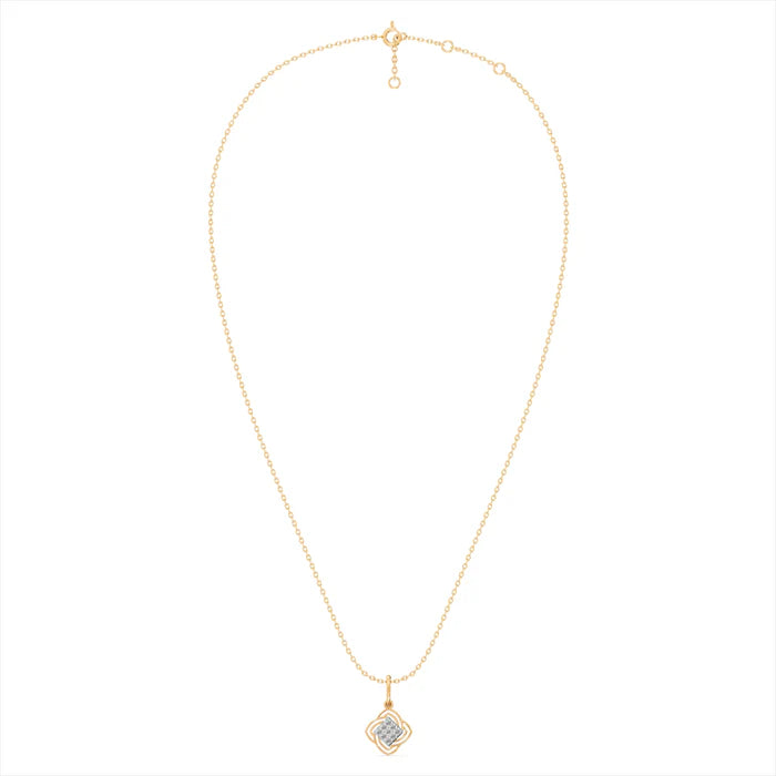 Celtic Love Knot Diamond Pendant Necklace in 10K / 14K / 18K Two-Tone Gold