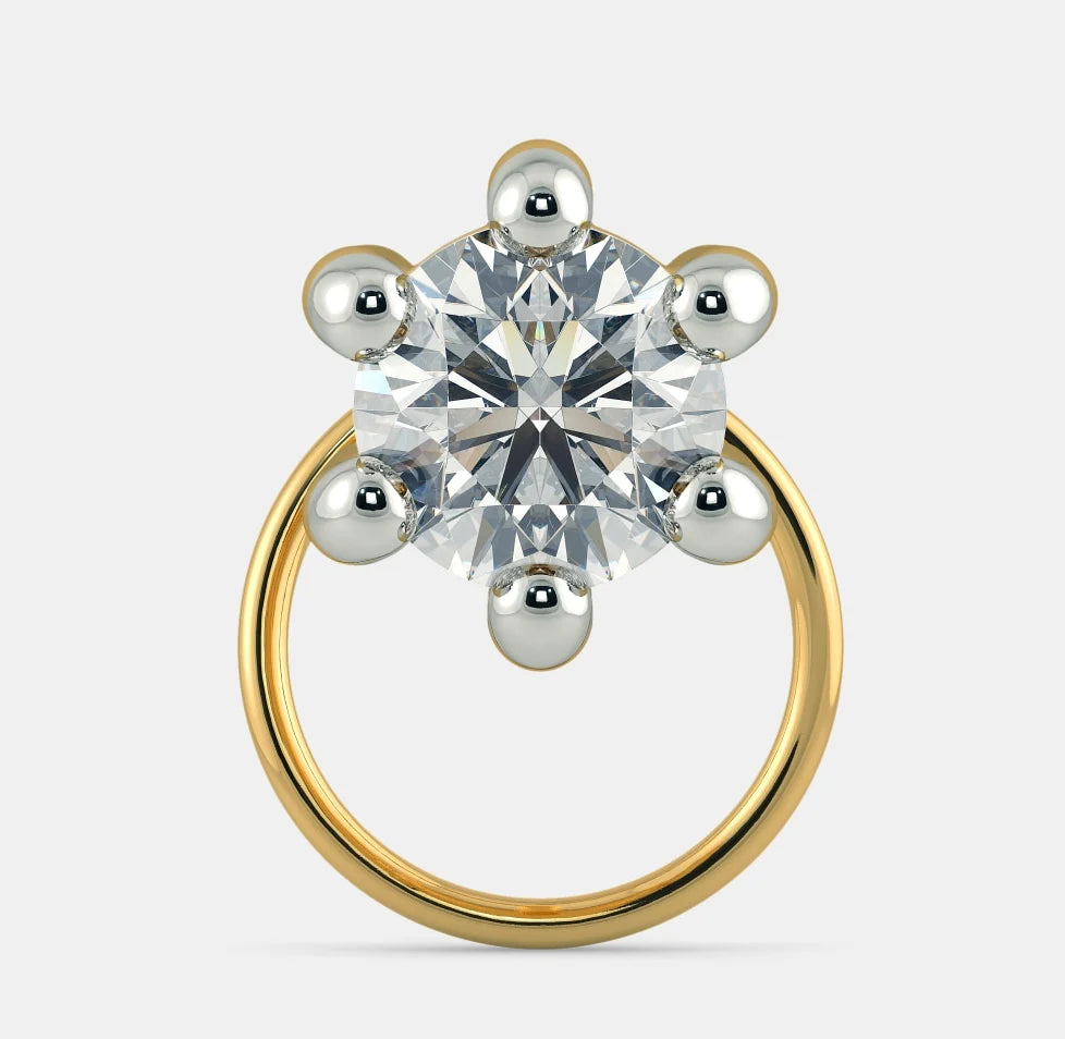 Regal Round Diamond Nose Pin