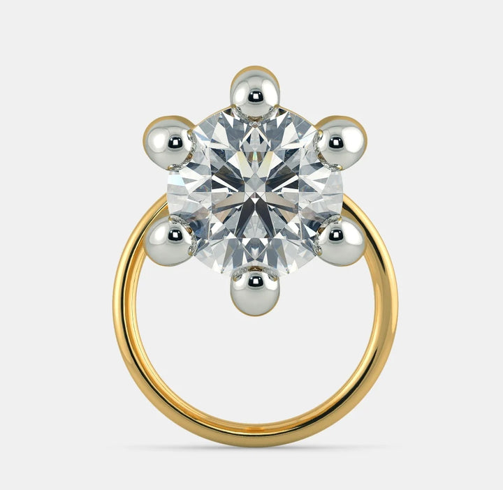 Regal Round Diamond Nose Pin