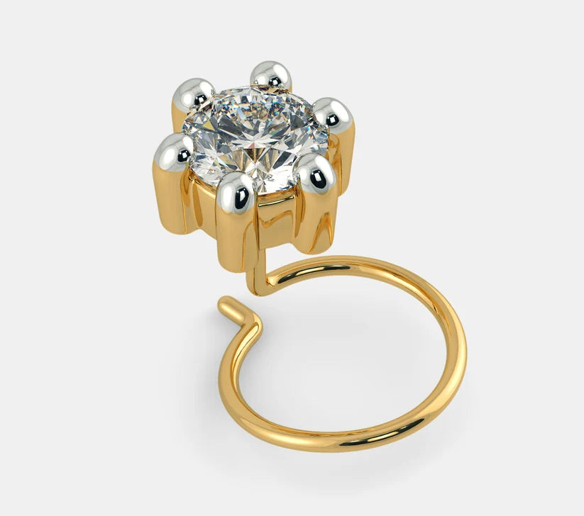 Regal Round Diamond Nose Pin