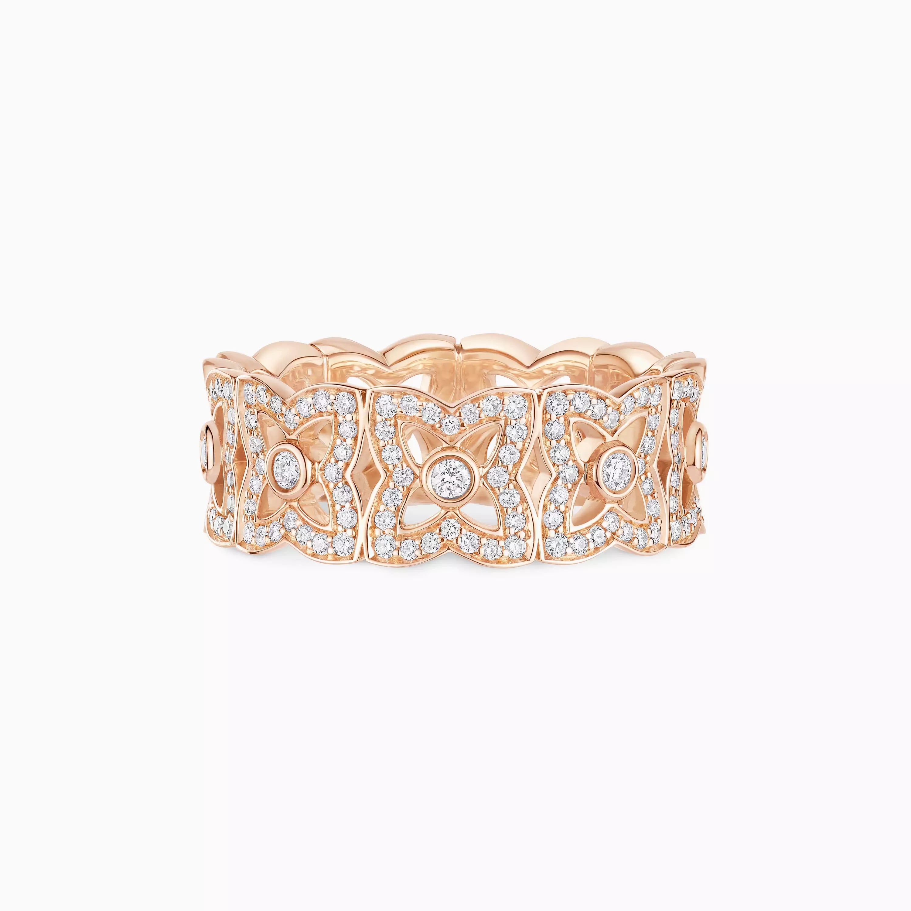 Floral Lattice Diamond Ring