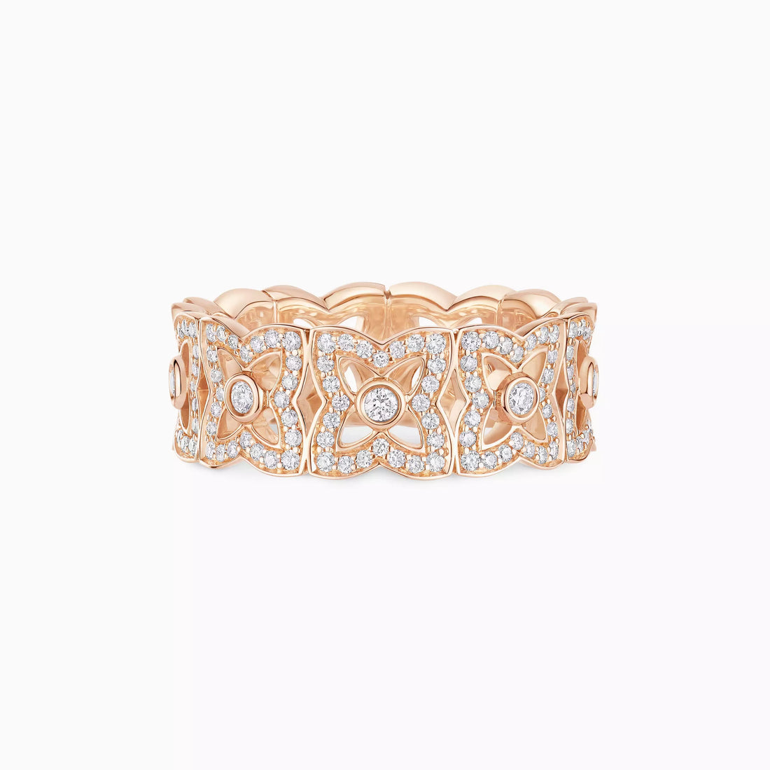 Floral Lattice Diamond Ring