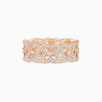 Floral Lattice Diamond Ring