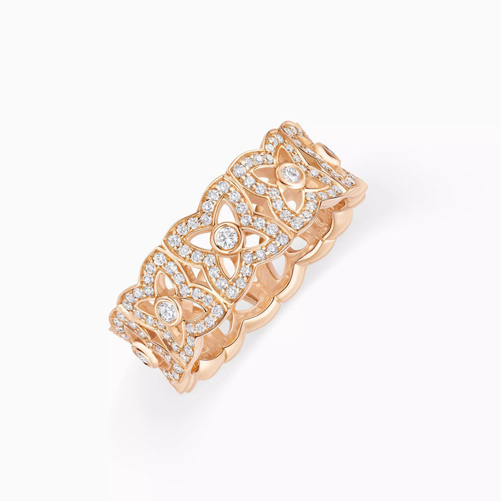 Floral Lattice Diamond Ring
