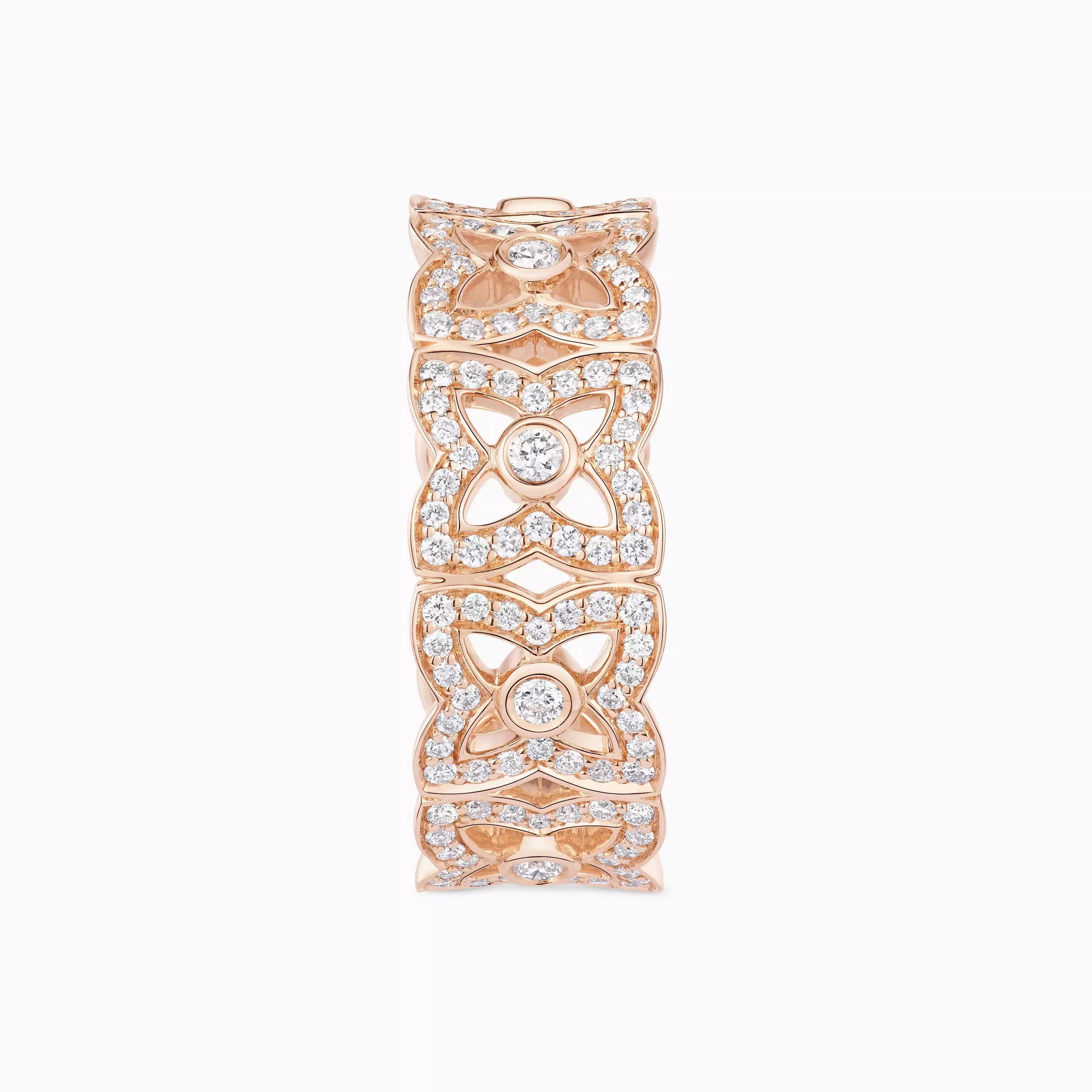 Floral Lattice Diamond Ring