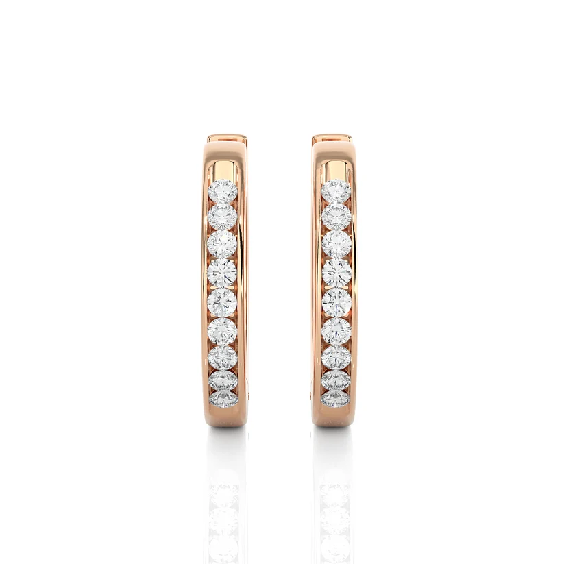 Aurelia Round Diamond Pavé Huggie Hoop Earrings