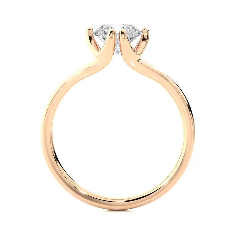 Gold Round Solitaire Engagement Ring for Women | Classic Diamond Wedding Ring