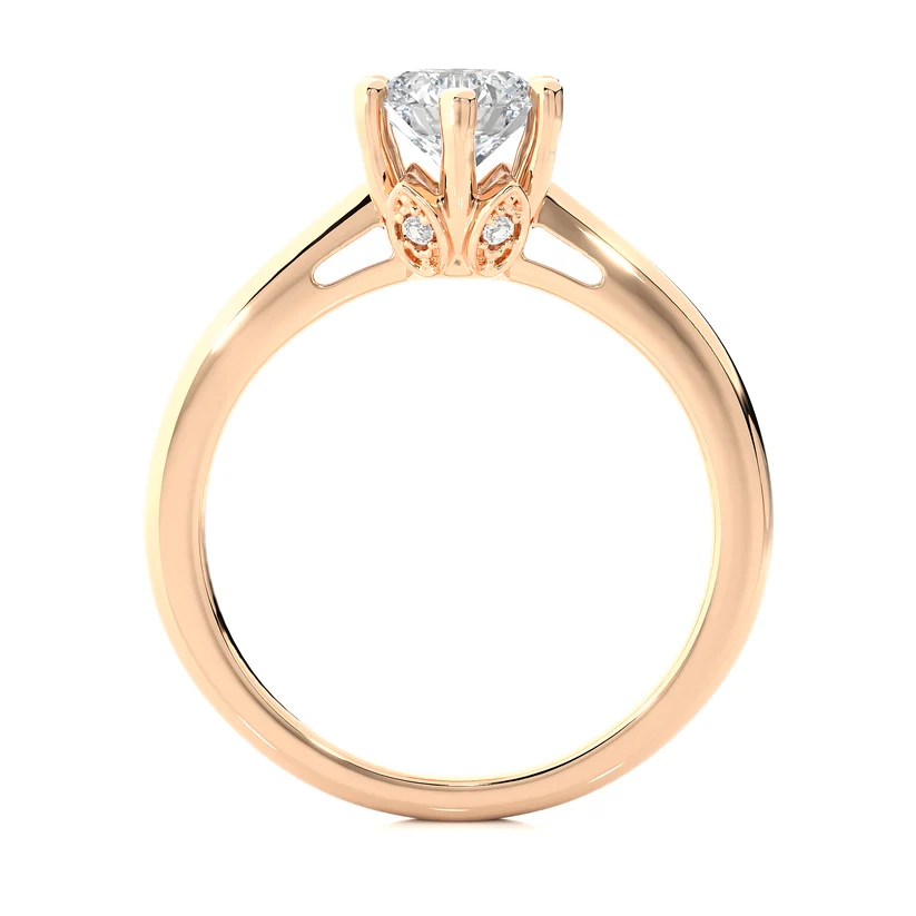 Classic Round Solitaire Diamond Engagement Ring in 10K/14K/18K Yellow Gold