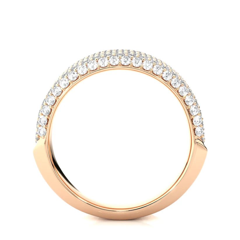 Luxury Gold Diamond Pavé Statement Band Ring