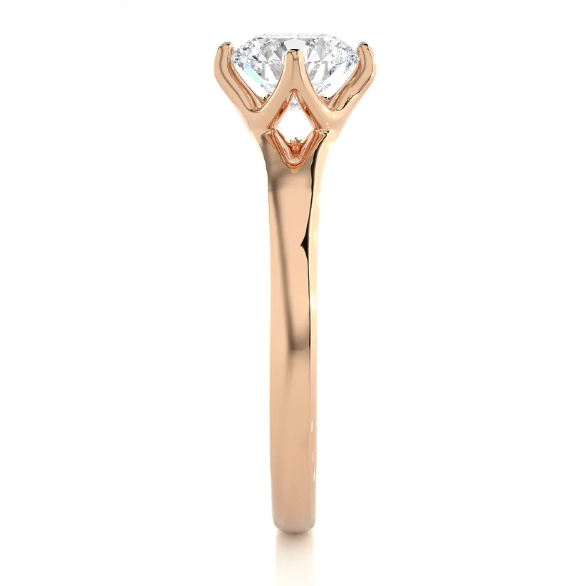 Gold Round Solitaire Engagement Ring for Women | Classic Diamond Wedding Ring