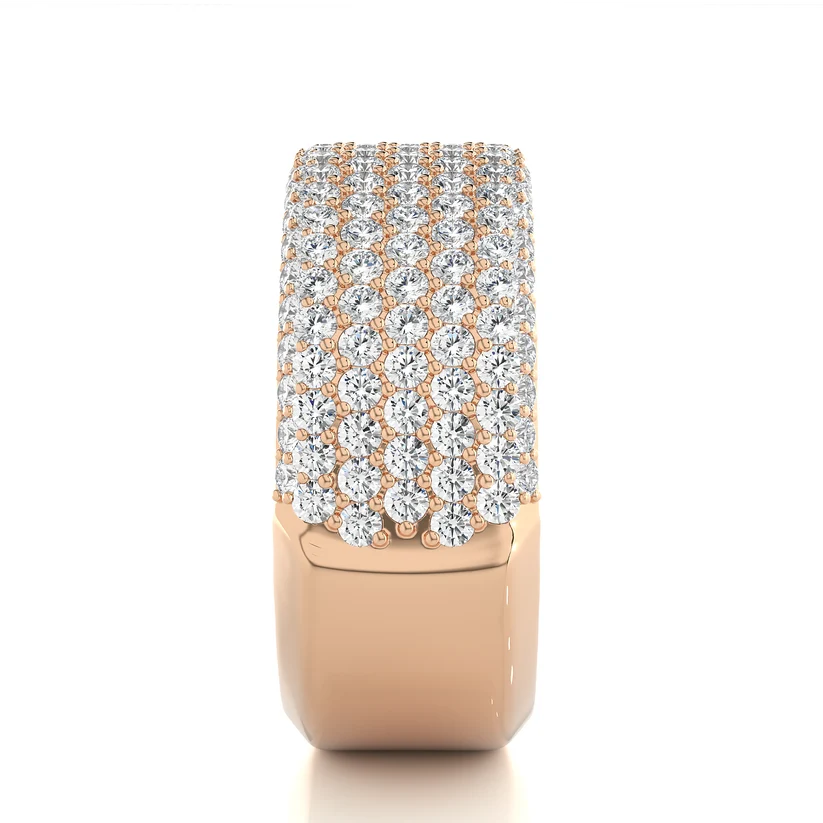 Luxury Gold Diamond Pavé Statement Band Ring