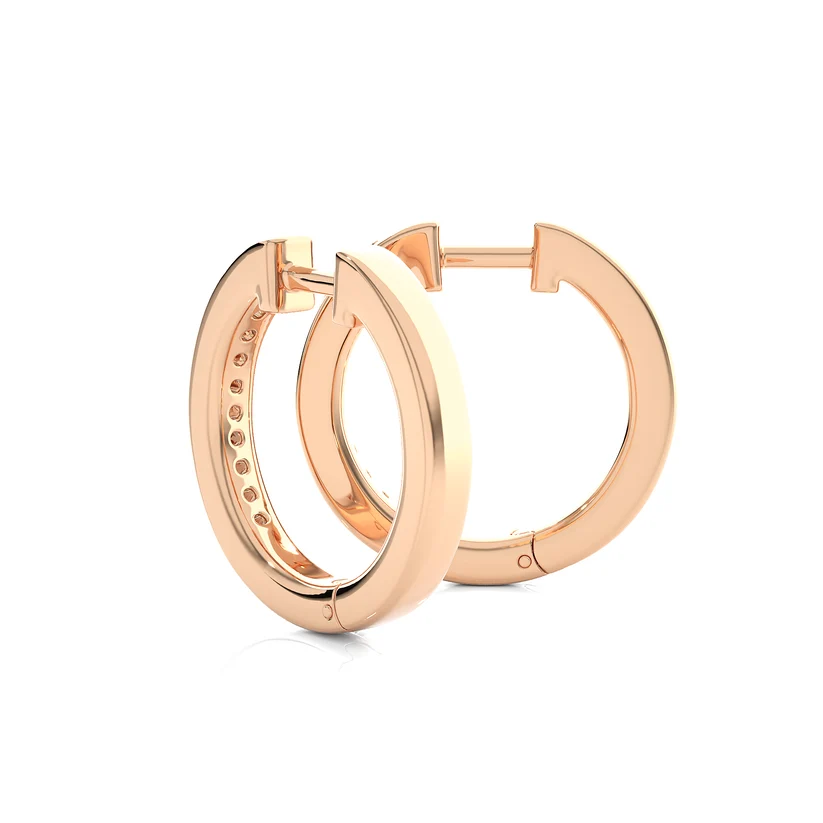 Aurelia Round Diamond Pavé Huggie Hoop Earrings