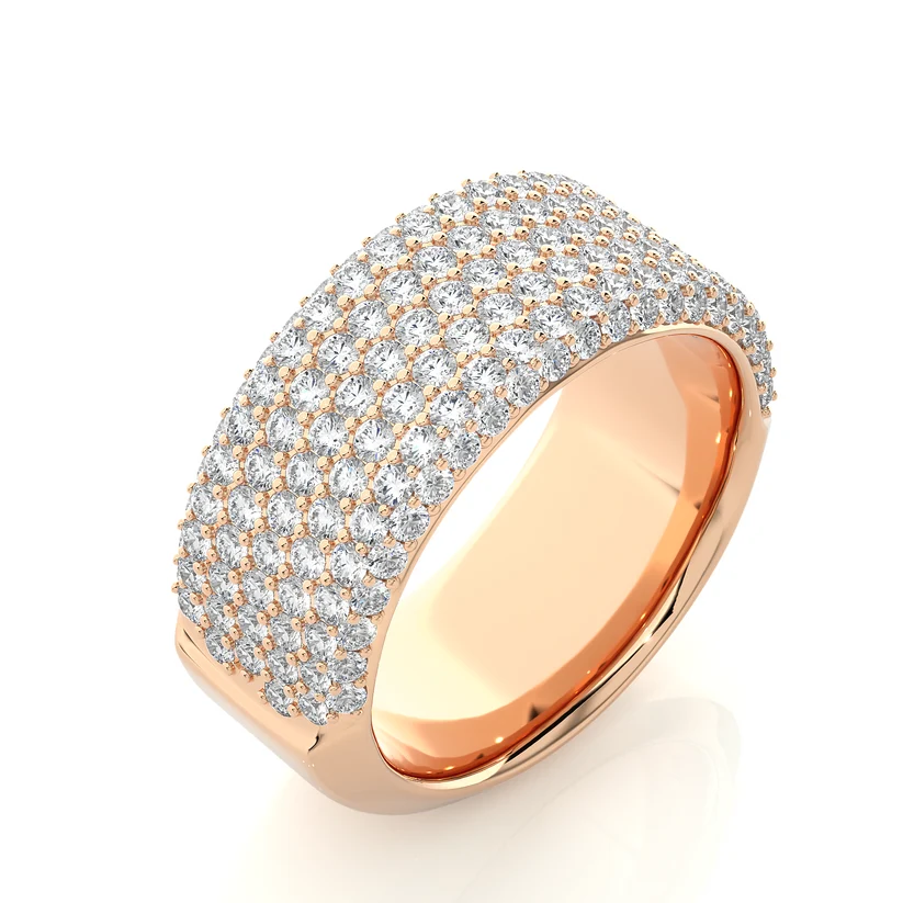 Luxury Gold Diamond Pavé Statement Band Ring