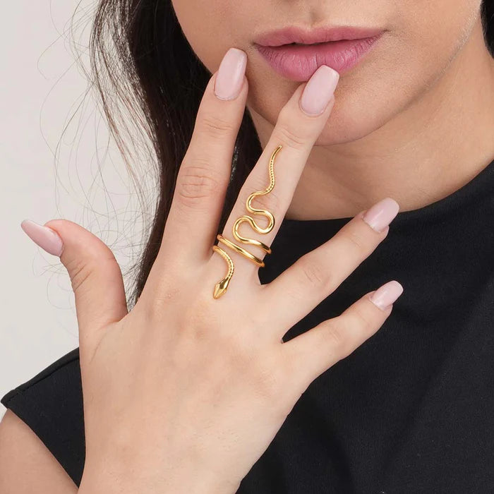 Snake Wrap Coil Ring in 10K / 14K / 18K Yellow Gold
