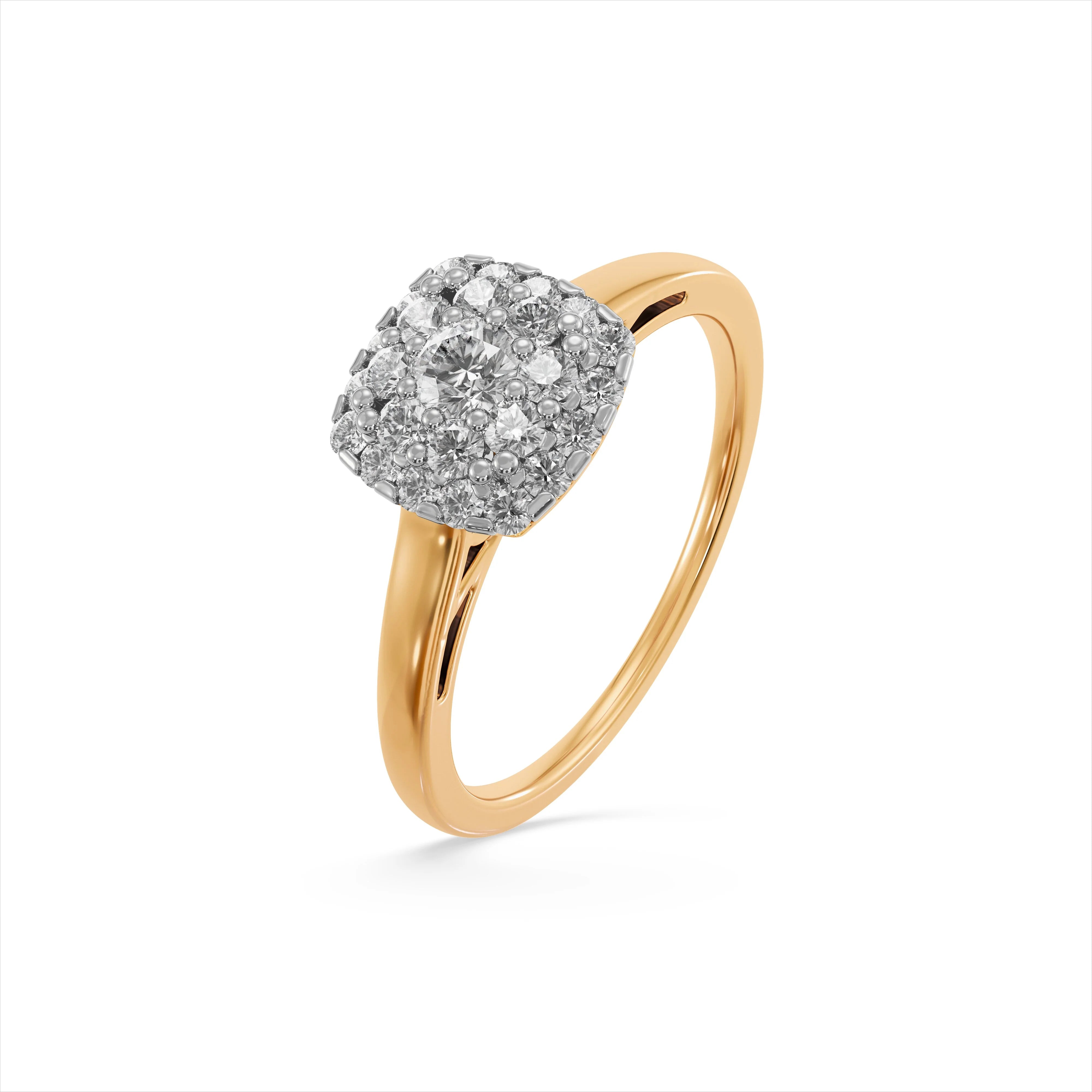 Cushion Halo Cluster Diamond Ring