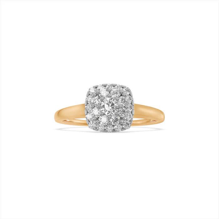 Cushion Halo Cluster Diamond Ring