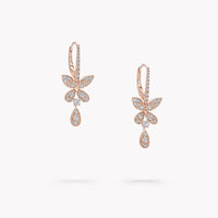 Pavé Butterfly Diamond Drop Earrings