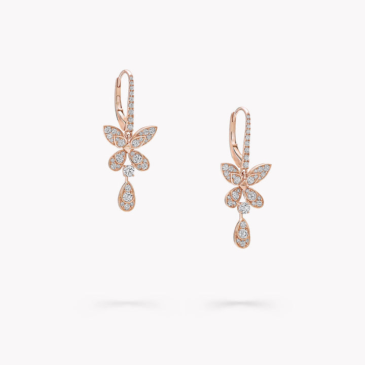 Pavé Butterfly Diamond Drop Earrings