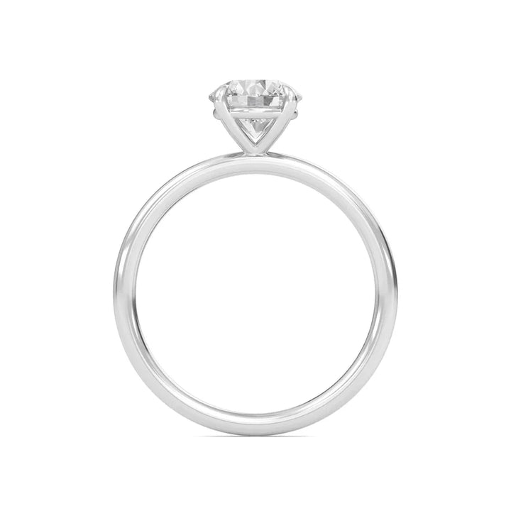 Round Cut Diamond Solitaire Engagement Ring | Solid Yellow, Rose, White Gold | Classic Four-Prong Setting | Gift for Her