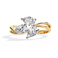 Trinity Three-Stone Diamond Twist Gold Ring – Elegant Round Diamond Trilogy Band