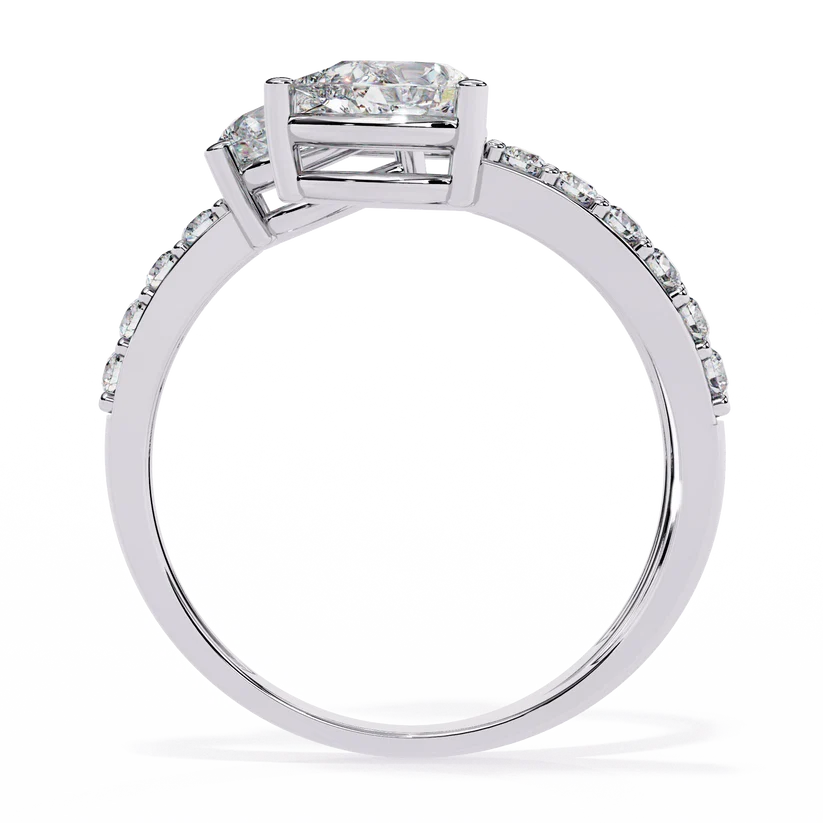 Triple Pear Diamond Bypass Wrap Ring in Solid Gold | Open Spiral Diamond Statement Ring
