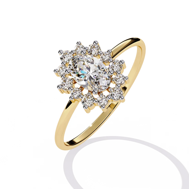 Royal Radiance Oval Diamond Halo Gold Engagement Ring  Other premium options: