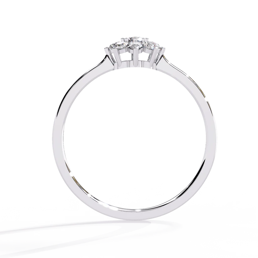 Floral Diamond Cluster Gold Ring – Elegant Flower Halo Engagement Ring