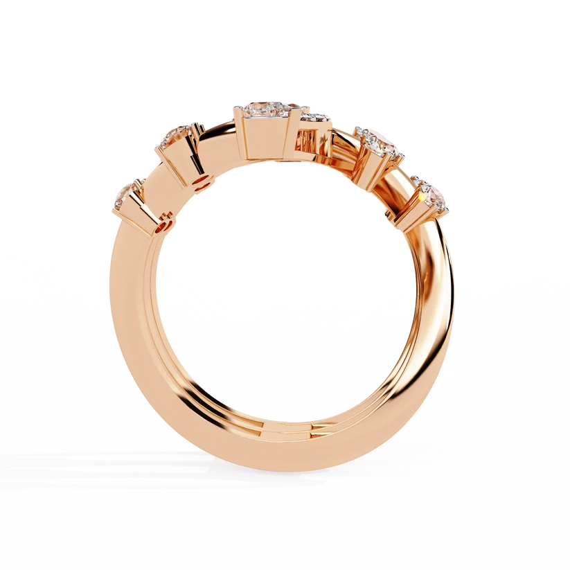 Marquise Diamond Multi-Band Gold Ring – Luxury Double Halo Statement Ring
