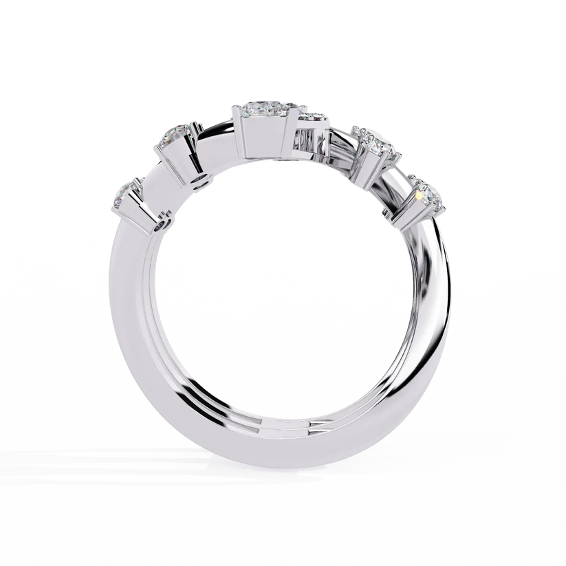 Marquise Diamond Multi-Band Gold Ring – Luxury Double Halo Statement Ring