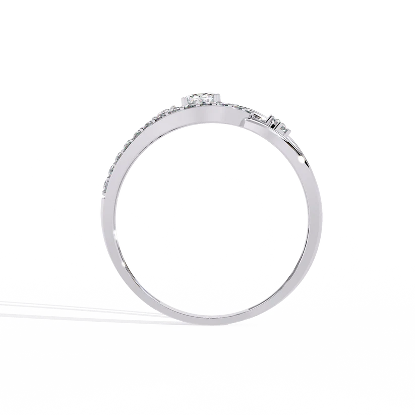 Oval Diamond Bypass Split Shank Engagement Ring in Solid Gold